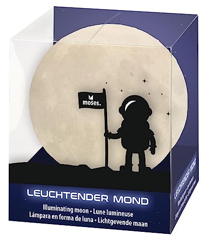 Moses Leuchtender Mond Lampe | Nachtlicht für Kinder mit Timer-Funktion | Stimmungsvolles Dekolicht, warmweiß, 30563 von moses