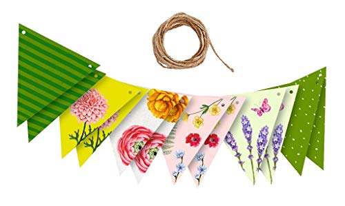 moses. Dekogirlande für den Garten | Wimpelkette zur Dekoration bei Gartenpartys oder Anderen Festen | Im farbenfrohen Blatt & Blüte Design von moses