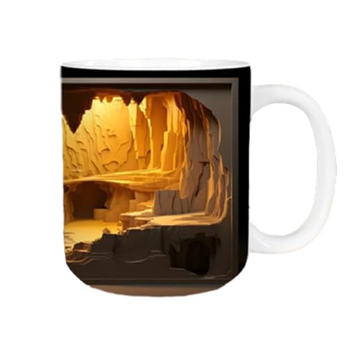 3D-Bücherregal-Tasse | Kreativ Mehrzweck Keramik Bücher Regal | Eine kleine Bibliotheks Regal Herbst Tasse | 3D Weißes Kaffee Tassen Regal | Ästhetische Raumdekoration Geschenke für Buchliebhaber von Moslalo