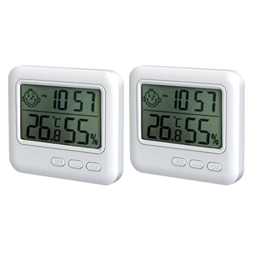Raumthermometer Innen | LCD Digitales Uhr Intelligentes Hygrometer | Haus Temperatur Monitor | Hochpräzises Sensor-Feuchtemessgerät | Thermometer für Innenräume Zuhause, Babyzimmer von Moslalo