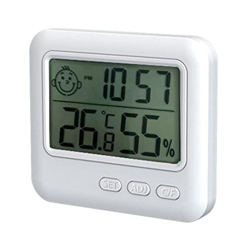 Thermometer für Innenräume | Digitales Raumthermometer Innen | LCD intelligentes Hygrometer | Hochpräzises Sensor Feuchtemessgerät Temperatur Monitor mit Uhr für Haus von Moslalo