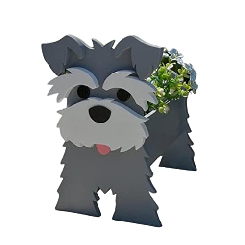 Moslate Garten Blumentopf Hund, Niedlicher Garten-Blumentopf, Schnauzer Bulldog Pudel Yorkshire Gartentöpfe, Pflanzenbehälterhalter für Zimmerpflanzen im Freien von Moslate