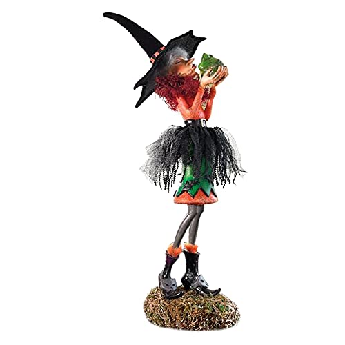 Moslate Halloween Hexenpuppen, 4,72 Zoll Realistische Hexenfiguren, Bezaubernde Hexe Sammlerpuppe, Halloween Harz Dekorative Ornament, Für Halloween, Kindertag, Geburtstage von Moslate