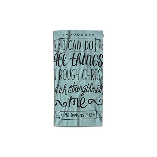 Moslion Handtücher, Bibelvers, 76,2 x 38,1 cm, mit "I Can Do All Things Through Christ", christlicher Schriftzug, Handtücher, Küchenhandtücher für Badezimmer, weiche Polyester-Mikrofaser von Moslion