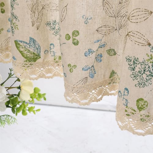 Moslovstar Farmhouse-Vorhang aus Baumwollleinen, 50 cm lang, eleganter Fenstervolant aus floraler Spitze, kurzer Vorhang für Küche und Bad, 1 Paneel, Blätter und Blumen auf Beige Moslovstar Farmhouse-Vorhang aus Baumwollleinen, 50 cm lang, eleganter Fenstervolant aus floraler Spitze, kurzer Vorhang für Küche und Bad, 1 Paneel, Blätter und Blumen auf Beige von Moslovstar