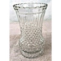 Vintage Crystal 6.75" Öllampe Mid Century Diamond Cut Usa Lamplight Farms Vase von MosquitoCreekGoods