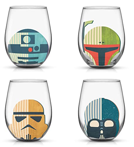 JoyJolt Star Wars™ Helmet Hues Tumblers Stemless Glasses. Set of 4 Large 19oz Stemless Glass Drinking Glasses, Star Wars Kitchen Glasses. Star Wars Gifts and, Star Wars Collectibles for Adults von JoyJolt