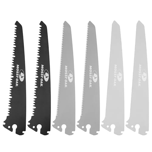 Mossy Oak 6-tlg. Sägeblatt Set, Ersatzklingen für Mossy Oak 3 in 1 Handsäge, 190mm Sägeblätter Set Scharfe Klingen für Klappsäge, für Garten,Glas, Fliesen, Holz, Metall, Kunststoff von Mossy Oak