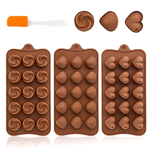 3 Stück Schokoladenform ohne BPA-Schokoladen-Lebensmittelqualität,Silikonformen Antihaftbeschichtung zur Herstellung von Schokoladen-Muffin-Kuchen von Mostfun