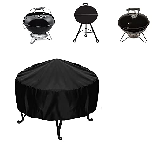 Mostore Runde Schutzhülle, mit Kordelzug, Wasserdicht, Winddicht, UV-Beständiges für Feuerschale Outdoor Barbecue Staubschutz (Durchmesser120x Höhe 75CM) von Mostore