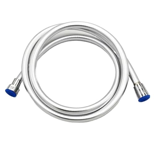 1,5/2/3/4M PVC explosionsgeschützte Brauseschlauch for Badezimmer G1/2 Universal große Durchflussrohr Anti-Wicklung Wasserrohr(Silver,150cm) von Mostpin