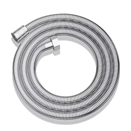 1,5/2/3 m Edelstahl Handbrause Schlauch Verlängerungsrohr Anti-Twist Hochdruck Badezimmer Spray Verschlüsselung Rohr(Silver-1.5m) von Mostpin