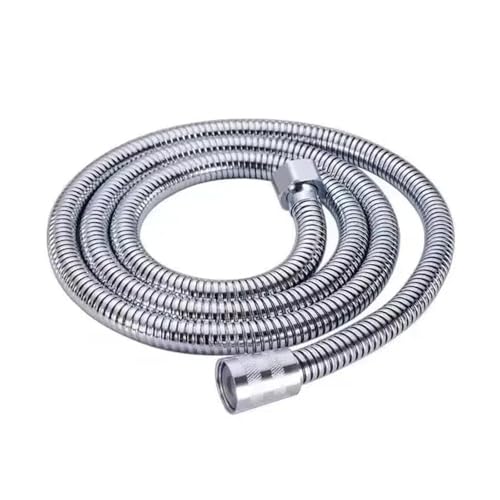 1,5/2/3M Edelstahl Brauseschlauch Schwarz/Silber Lange Badezimmer Wasserverlängerung Sanitärrohr Duschkopf Rohr(2M silver) von Mostpin