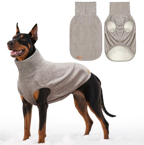 Mosucoirl Hundepullover, Haustierpullover, Rollkragen-Sweatshirt für extra große Hunde, dick, warme Hundekleidung, Fleece, weich, für den Winter, Welpen-Kapuzenpullover, Outfit für kleine, mittelgroße Mosucoirl Hundepullover, Haustierpullover, Rollkragen-Sweatshirt für extra große Hunde, dick, warme Hundekleidung, Fleece, weich, für den Winter, Welpen-Kapuzenpullover, Outfit für kleine, mittelgroße von Mosucoirl