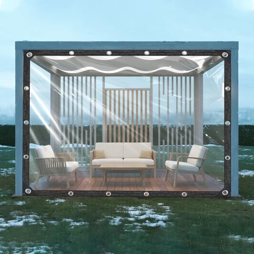 Transparente Plane wasserdichte Kunststoffplane mit Ösen Durchsichtige Vinylplane für Veranda Gewächshaus Hühnerstall Plant von Mosvion