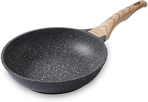 Motase Bratpfanne, 24.1 cm, antihaftbeschichtet, Granitbeschichtung, Omelett-Pfanne, 100 % PFOA-freies Kochgeschirr, gesunde Antihaftbeschichtung, Kochtopf, Schwarz (Geschenk 2022 Jahre) von Motase