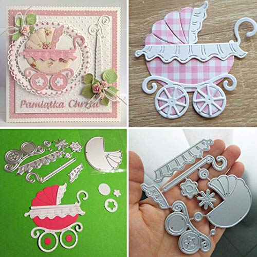 Mothcattl Stanzschablonen für Kinderwagen, Metall, zum Basteln von Karten, Prägen, Schablone, DIY, Scrapbooking, Alben, Papierkarten, Basteldekoration von Mothcattl