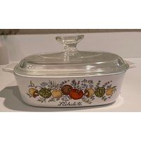 Seltene Vintage Corning Ware Auflaufform Spice Of Life A-1-B 1 Quart Made in Usa L'echalote von MotherOfSullivans