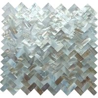 Handgemachte Ruhige Fischgrätenmuster Perlmutt-Mosaikfliese Für Badezimmer-Küchen-Wand-Dusche-Spa-Backsplash-Fliese von MotherofPearltile