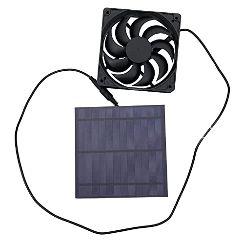 Solarpanel-Set mit Lüfter, Solarzell Lüfter Ladegerät aus Monokristallinem Silizium für die Kühlung von Zwingern für Haustiere von Mothinessto