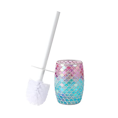 Motifeur Badezimmer-Zubehör Dekoratives Glas-WC-Bürsten-Set – WC-Bürste und Halter (Meerjungfrau) von Motifeur