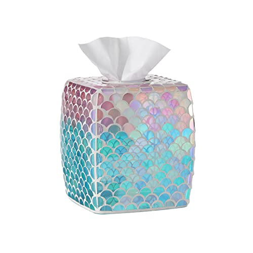 Motifeur Glas-Tücherhalter, dekorative quadratische Taschentuch-Box (Meerjungfrau) von Motifeur