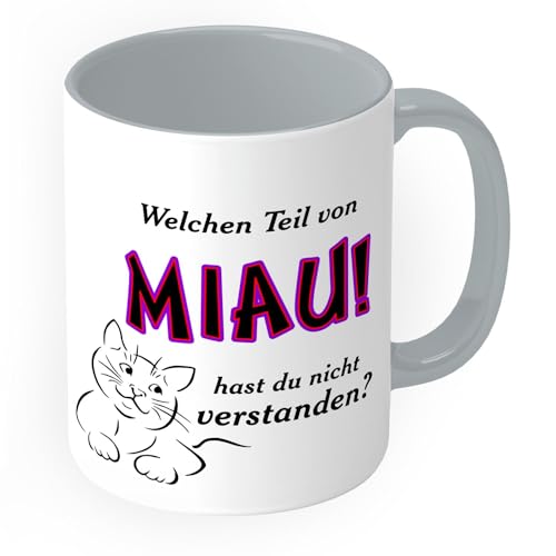 MotivMonster-Tasse - Welchen Teil von Miau hast du nicht verstanden? - Handmade - Grau MotivMonster-Tasse - Welchen Teil von Miau hast du nicht verstanden? - Handmade - Grau von MotivMonster