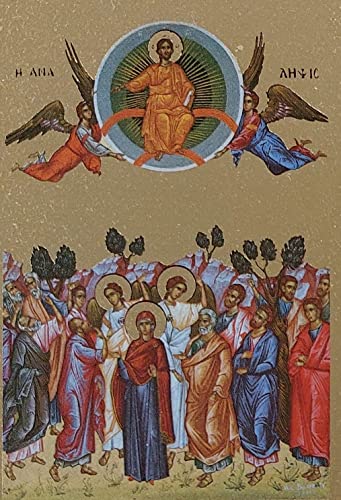 Ikone Die Himmelfahrt Christi 9,5x6,5cm Ostern Motiv hochwertiger Farbdruck Handarbeit aus Griechenland von Motivationsgeschenke