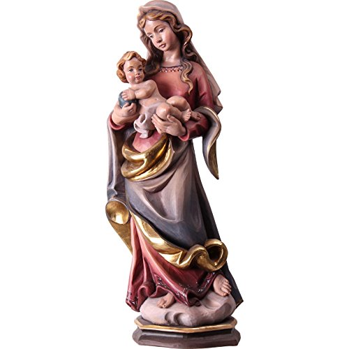 Madonna mit Kind Holz, geschnitzt coloriert -uno Marienfigur, 20cm von Motivationsgeschenke