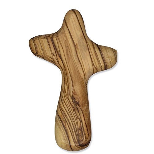 Motivationsgeschenke Handschmeichler Kreuz 7cm - aus Olivenholz Bethlehem | Trostkreuz, Gebetskreuz aus Holz | Ideal für die Hosentasche oder Unterwegs | kleines Gebetskreuz | Taschenkreuz 7x3,5cm von Motivationsgeschenke