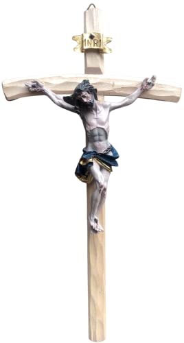 Motivationsgeschenke Kruzifix Holz Kreuz Jesus Christus Korpus handbemalt Wandkreuz von Motivationsgeschenke