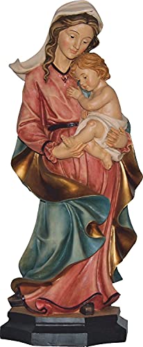 Motivationsgeschenke Skulptur Mutter Gottes mit Jesukind 30cm | Handgemalte Marienfigur auf Sockel | Kunstguss aus Porzellanartigem Resin | Madonna mit Jesu Kind Statue | Wohnraum Dekoration von Motivationsgeschenke