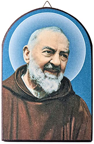 Motivationsgeschenke Wandbild Pater Pio Bild 15 x 10 cm Halbrund Padre Pio von Pietrelcina, Mehrfarbig von Motivationsgeschenke