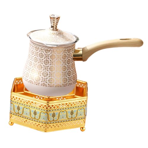 MotiveTech 2 Stücke Türkische Kaffeekanne Milchtopf Teekessel Mokakanne Kaffeezubereiter Aus Edelstahl mit Stövchen Und Verbrühungssicherem Holzgriff für Alle H, 720 Ml MotiveTech 2 Stücke Türkische Kaffeekanne Milchtopf Teekessel Mokakanne Kaffeezubereiter Aus Edelstahl mit Stövchen Und Verbrühungssicherem Holzgriff für Alle H, 720 Ml von MotiveTech