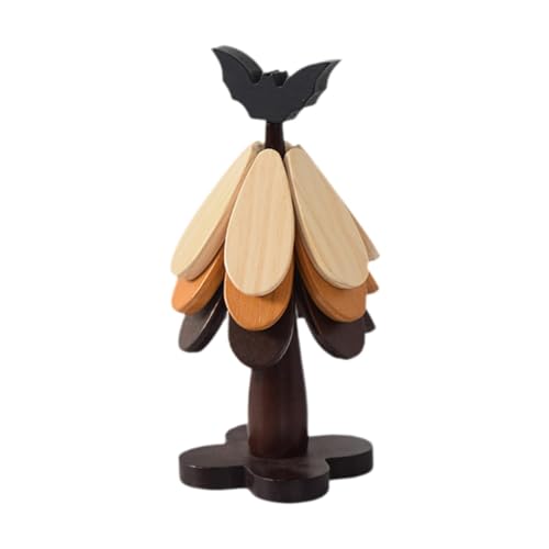 MotiveTech 3er Set Holzuntersetzer für Den Tischgebrauch, Isoliermatte für Teekanne Und Utensilien, Schwarze Fledermaus von MotiveTech