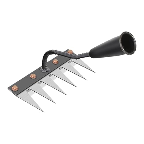 MotiveTech Agrarisches Handwerkzeug Gartenhacke zur Bearbeitung von Böden, 6 Zahnrake von MotiveTech