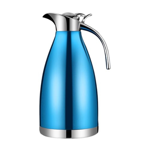 MotiveTech Edelstahl Thermokanne mit Vakuumisolierung Und Dicht Schließendem Deckel für Heiße Getränke für Restaurant Party Und Zuhause, Blau von MotiveTech