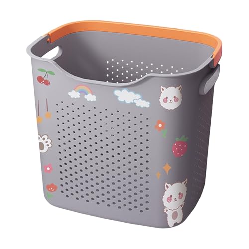 MotiveTech Kleideraufbewahrungsbehälter mit Griffen für Wohnzimmer Und Schlafzimmer, L and Grey von MotiveTech