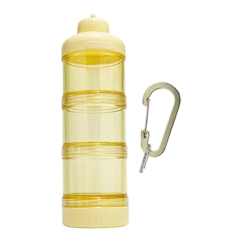 MotiveTech Proteinbehälter Aufbewahrungsdose für Pulver mit Karabiner Und DREI Kammern für Sport Reisen Und Training, Gelb MotiveTech Proteinbehälter Aufbewahrungsdose für Pulver mit Karabiner Und DREI Kammern für Sport Reisen Und Training, Gelb von MotiveTech