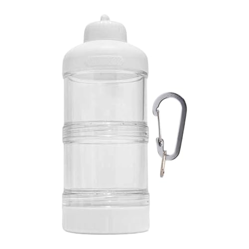 MotiveTech Proteinpulverbox Reisebehälter mit Karabinerhaken Doppelschichtiger Spender Tragbar für Workout Wandern, Weiß MotiveTech Proteinpulverbox Reisebehälter mit Karabinerhaken Doppelschichtiger Spender Tragbar für Workout Wandern, Weiß von MotiveTech