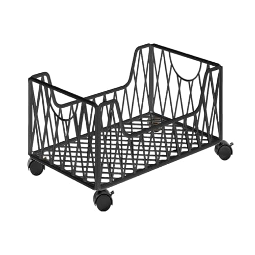 MotiveTech Rollwagen Akten Organizer Lagerwagen Und Untertisch Rollcontainer EIN Vielseitiger Metallkorb mit Rädern für Die Lagerung von Büchern Akten Und Spiel, Schwarz, M von MotiveTech