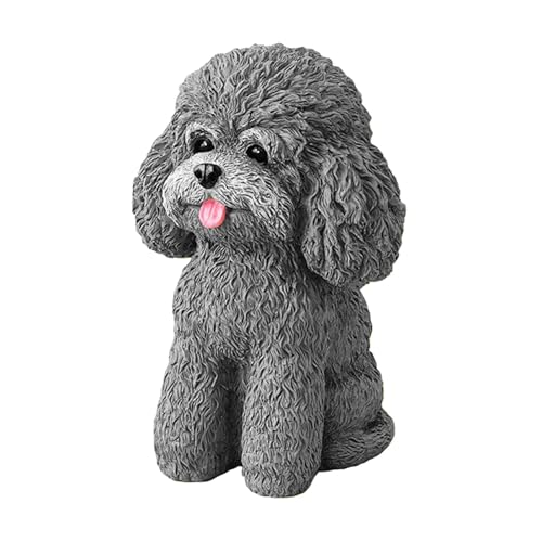MotiveTech Sitzende Hundestatue, Innen Und Außendekoration, Kunstwerk, Süße Welpenskulptur, Schreibtischornament für Terrasse, Hof, Schlafzimmer, Grau MotiveTech Sitzende Hundestatue, Innen Und Außendekoration, Kunstwerk, Süße Welpenskulptur, Schreibtischornament für Terrasse, Hof, Schlafzimmer, Grau von MotiveTech