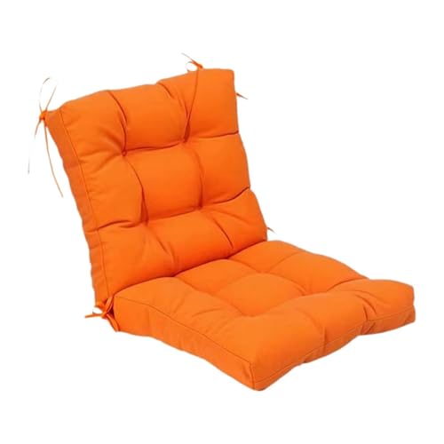 MotiveTech Stuhlkissen Praktisches Sitzkissen mit Falbarer Rückenlehne Und Einfacher Befestigung Durch Bänder für Garten Und Café Stühle Sowie Balkonmöbel, Orange von MotiveTech