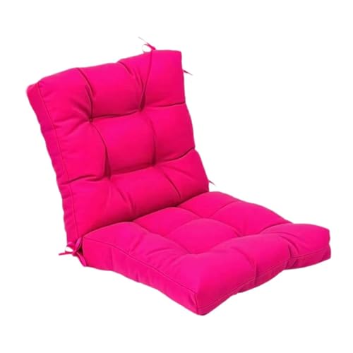 MotiveTech Stuhlkissen Praktisches Sitzkissen mit Falbarer Rückenlehne Und Einfacher Befestigung Durch Bänder für Garten Und Café Stühle Sowie Balkonmöbel, Rose Rot von MotiveTech