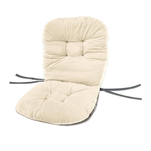 MotiveTech Stuhlkissen mit Rückenlehne, Rückenstütze Und Bändern, Ersatzkissen für Schaukelstuhl für Schlafzimmerliege, Weiß von MotiveTech