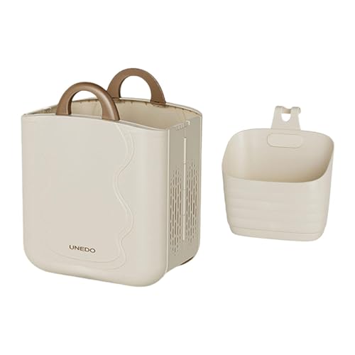 MotiveTech Wäschekorb Aufbewahrungskorb Ordnungshelfer Spielzeugorganisator Wäschesammler Großvolumig Und Aus mit Faltmechanismus für Familien, Beige mit Kleiner Box von MotiveTech