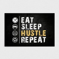 Eat Sleep Hustle Wiederholen - Motivierende Und Inspirierende Leinwand Für Unternehmer, Dekor Büro, Wohnzimmer Oder Arbeitsplatz von Motivelt