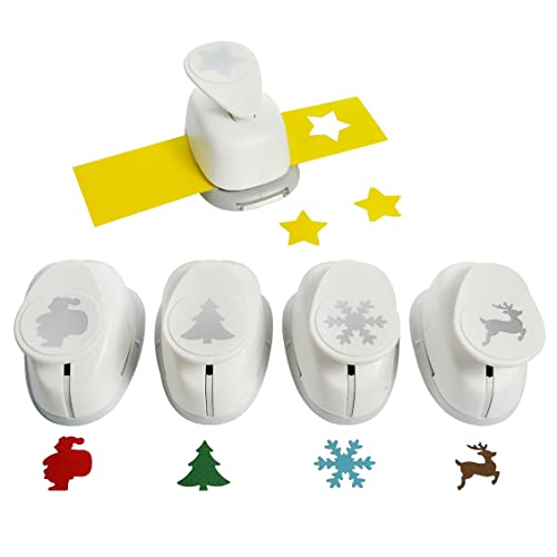 Motivstanzer A689915 Set Weihnachten, 2,54 cm, 5 STK, Kunststoff, weiß, 5X von MCE-Commerce