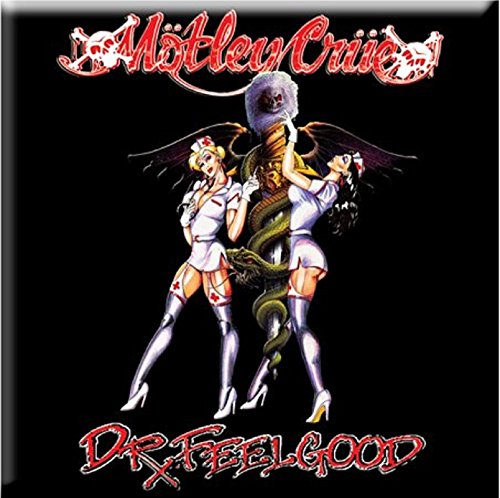 Motley Crue Kühlschrankmagnet Dr Feelgood Nurses Nue offiziell 76mm x 76mm One Size von Motley Crue