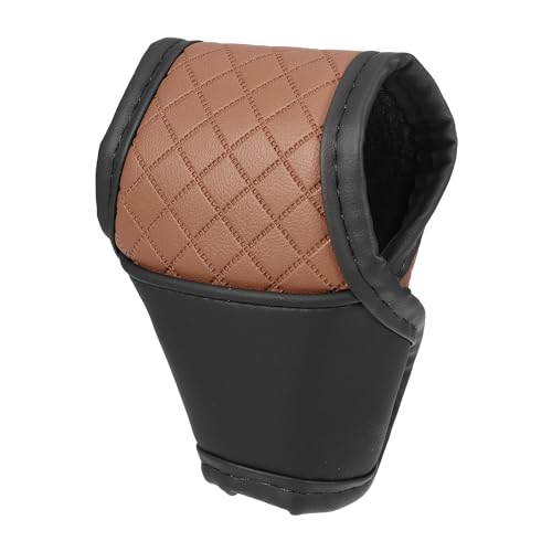 Motoforti Universaler Auto Schaltknauf Bezug Schaltknopf Bezug Schaltstangen Bezug Automatischer Schaltknauf Bezug, Modisch, Kunstleder, Schwarz Braun von Motoforti